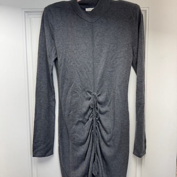 Ronny Kobo x Free People Macall Gray Knit Adjustable Ruched Sweater Mini Dress - Picture 8 of 16